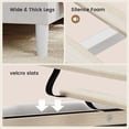 thumbnail image 4 of Full Size  Bed Frame With Led Lights & Charging Station, Velvet Upholstered Platform Full Size Princess Bed  With Headboard,guardrail,crystal Button, No Box Spring Needed,Beige, 4 of 8