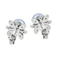 thumbnail image 3 of Sparkling Sunburst Cubic Zirconia and Gray Pearls Sterling Silver Stud Earrings, 3 of 5