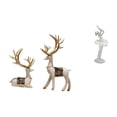 thumbnail image 1 of Estatua de ciervo alce,Figuras de alce y ciervo,decoración del hogar,estatuas de resina,Estatua de escultura decorativa de figura de reno para el hogar,Figura de escritorio,Estatua de, 1 of 8
