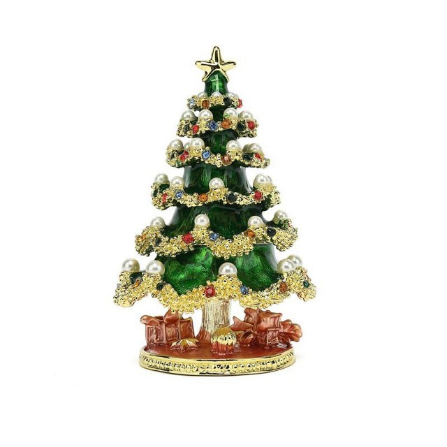 ER Árbol de Navidad decoración del hogar artesanías esmaltadas regalo de Navidad joyero de aleación oso de fresa Electrónica