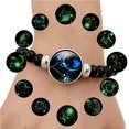 thumbnail image 2 of 1 Uds. 12 pulseras luminosas de cielo estrellado de constelación, pulsera ajustable elástica con cuentas negras para mujeres y hombres, accesorios de joyería Gao Jinjia LED, 2 of 2