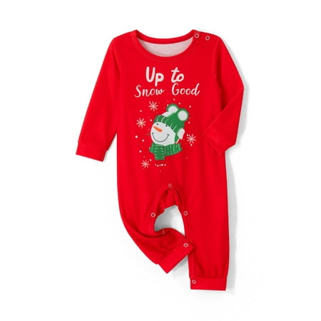 

Ma&Baby Family Matching Christmas Pajamas Cartoon Snowman Print Tops with Snowflake Trousers Sleepwear Pjs