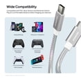thumbnail image 6 of Powertek USB-C to USB-C (Type-C) Metallic Shine Pastel Fast Charging Cable, 60W, 6 ft, Silver, 6 of 7