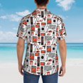 thumbnail image 6 of Balery Modern Life Print Men's Hawaiian Shirts Short Sleeve Beach Shirt Relaxed Fit Vacation Button Down Shirts-Large, 6 of 8