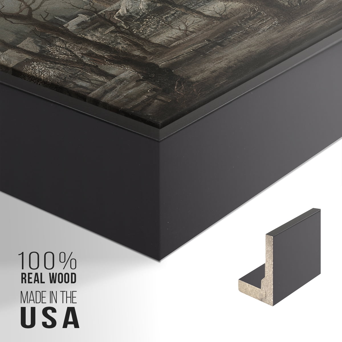 Vintage Landscape-CCCLXXX By Wexford Home Framed in Black Wood Gallery Wrapped Canvas 17 in. x 25 in.