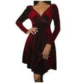 thumbnail image 7 of OSOLU Dresses Women O-Neck Solid Color High Waist Hollow Out Long Sleeve Slim Dress Cozy Sundress Wedding Guest Dress, 7 of 7