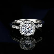 Vireellx Diamond Earrings for Women Imitation Moissanite Three-Piece Set Ring Stud Earrings Pendant Necklace Jewelry for Her Birthday Christmas Gift