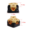 thumbnail image 1 of Bloque de distribución de tierra de energía Distribución de fuente de alimentación de audio para automóvil 1 * 1GA In 2 * 4GA Out Block Splitter Aleación de plástico (1pc) ShuxiuWang 9024735138266, 1 of 1