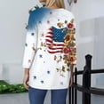 thumbnail image 5 of Women's 250th Anniversary USA Shirt Patriotic American Flag Print Crew Neck 3/4 Sleeve T-Shirt, 5 of 5
