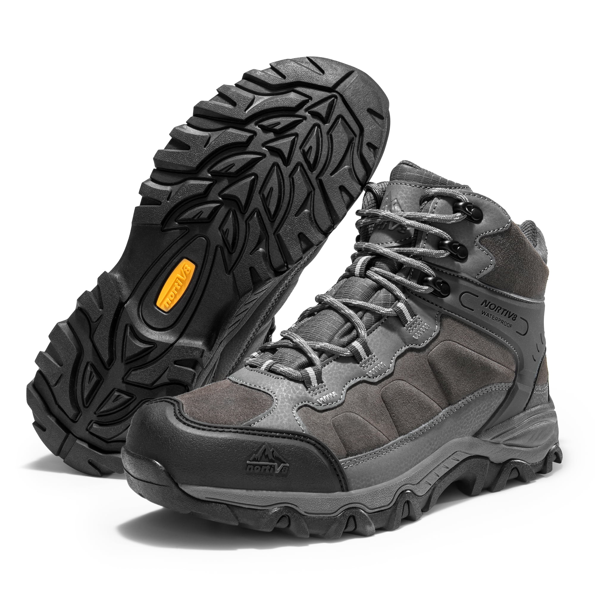 NORTIV 8 Men's Waterproof Hiking Boots Outdoor Mid Trekking Lightweight Mountaineering Shoes