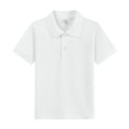 thumbnail image 1 of Polo Shirts for Children Short Sleeve Collared Shirt Loose Fit 2 Buttons Golf Tshirts for Unisex Casual Versatile Summer Top White 150, 1 of 2