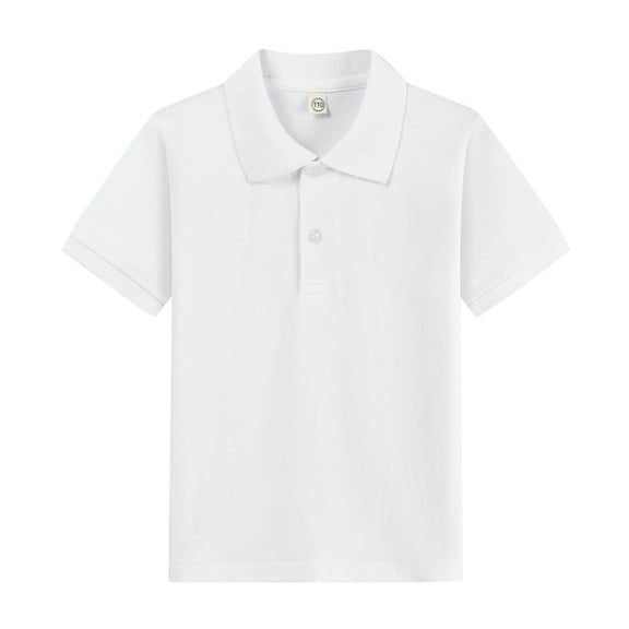 Resicozy Polo Shirts for Girl Summer Slim Fit Short Sleeve Comfy Collared Shirts for Teens Casual Quick Dry Shirt 3-12 Years White 110