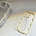 thumbnail image 4 of Cute Transparent Curly Wave Case For iPhone 16 Pro Max Funda For iPhone 15 11 12 13 14 Pro Max 16 Plus Candy Bumper Phone Cover Pink For iPhone 15 ProMax, 4 of 6