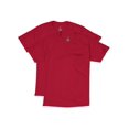 thumbnail image 1 of Hanes Mens Short Sleeve Pocket Tee Value 2-Pack, S, Deep Red, 1 of 1