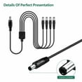 thumbnail image 2 of 3FT Exra Long 2 Pack 1 Female to 4 Male 5.5mm*2.1mm DC Power Splitter Cable, 1 to 4 Way DC Power Output Y Adapter Cable Cord for CCTV Cameras Router LED Light Strip and More (2), 2 of 7