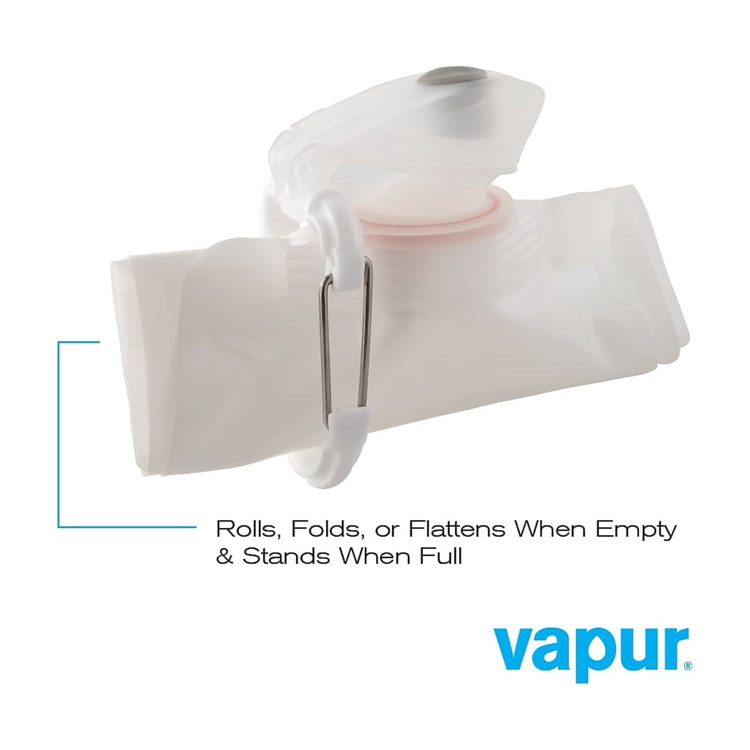Vapur Anti-Bottle Collapsible Plastic Water Bottle 34 oz. Whiteout (30054)