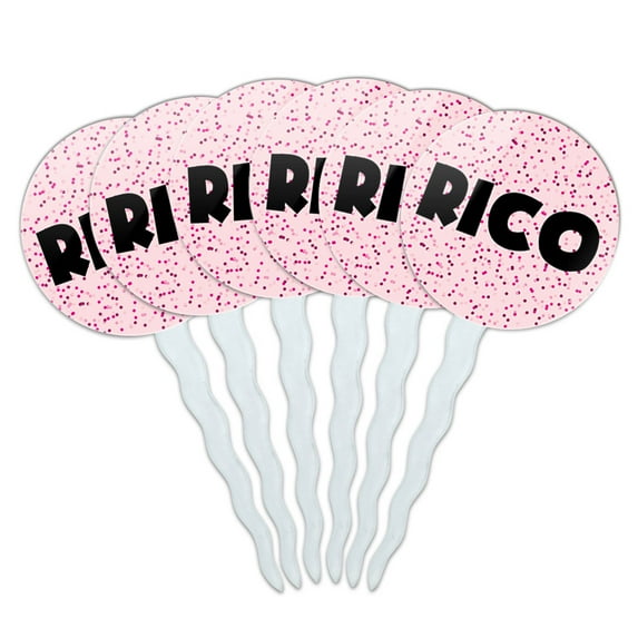 Rico Cupcake Picks Toppers - Set of 6 - Pink Speckles