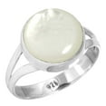 thumbnail image 1 of 925 Sterling Silver Ring For Women - Teens White Natural Mother Of Pearl Gemstone Silver Ring April Birthstone Hand Made Silver Ring Size 12 Easter Gift For Sister 925 Silver Gemstone Jewelry, 1 of 5