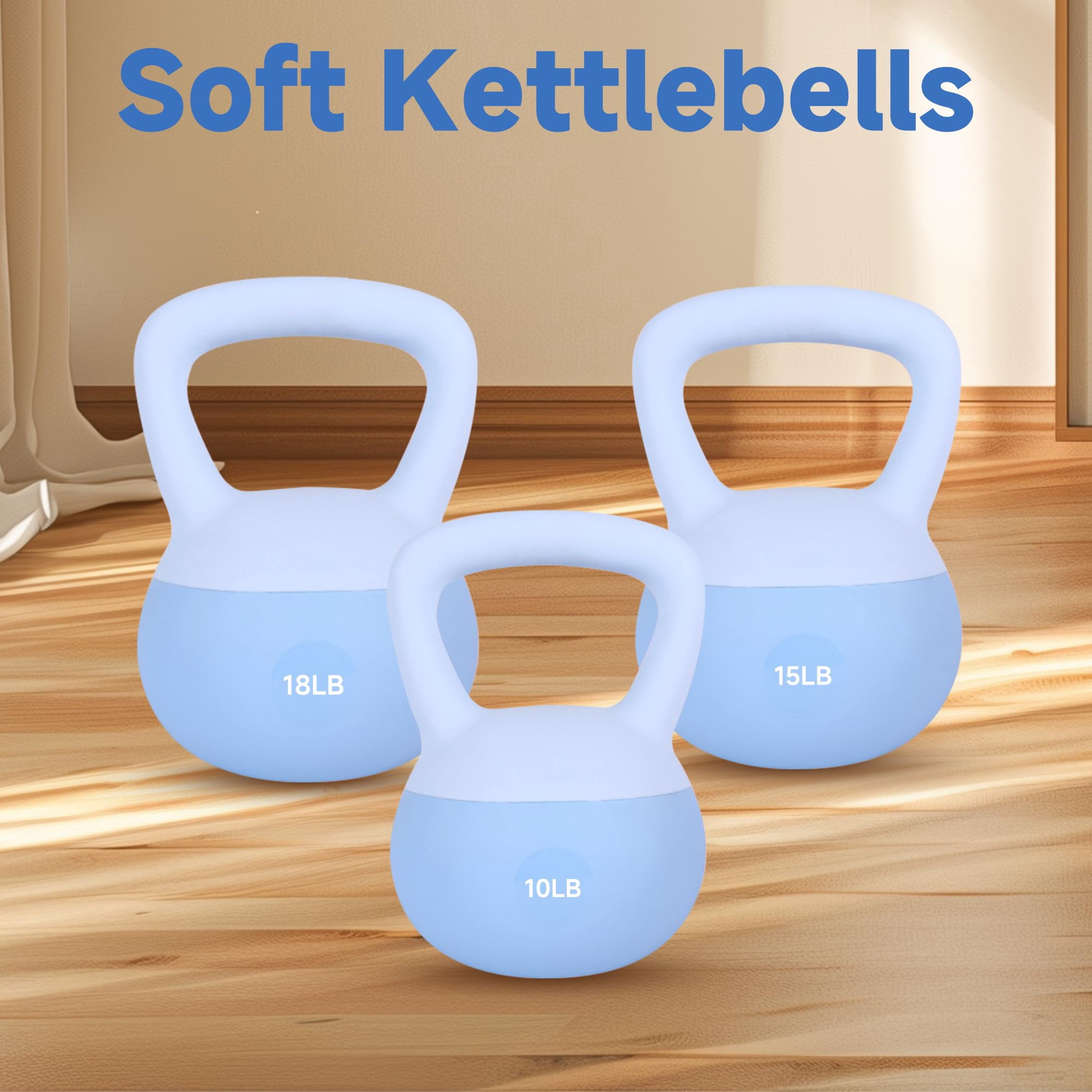 Soft Kettlebells,Sand Filled Weights for Women and Men,Color Coded Anti Slip Soft Kettlebells,Home workout