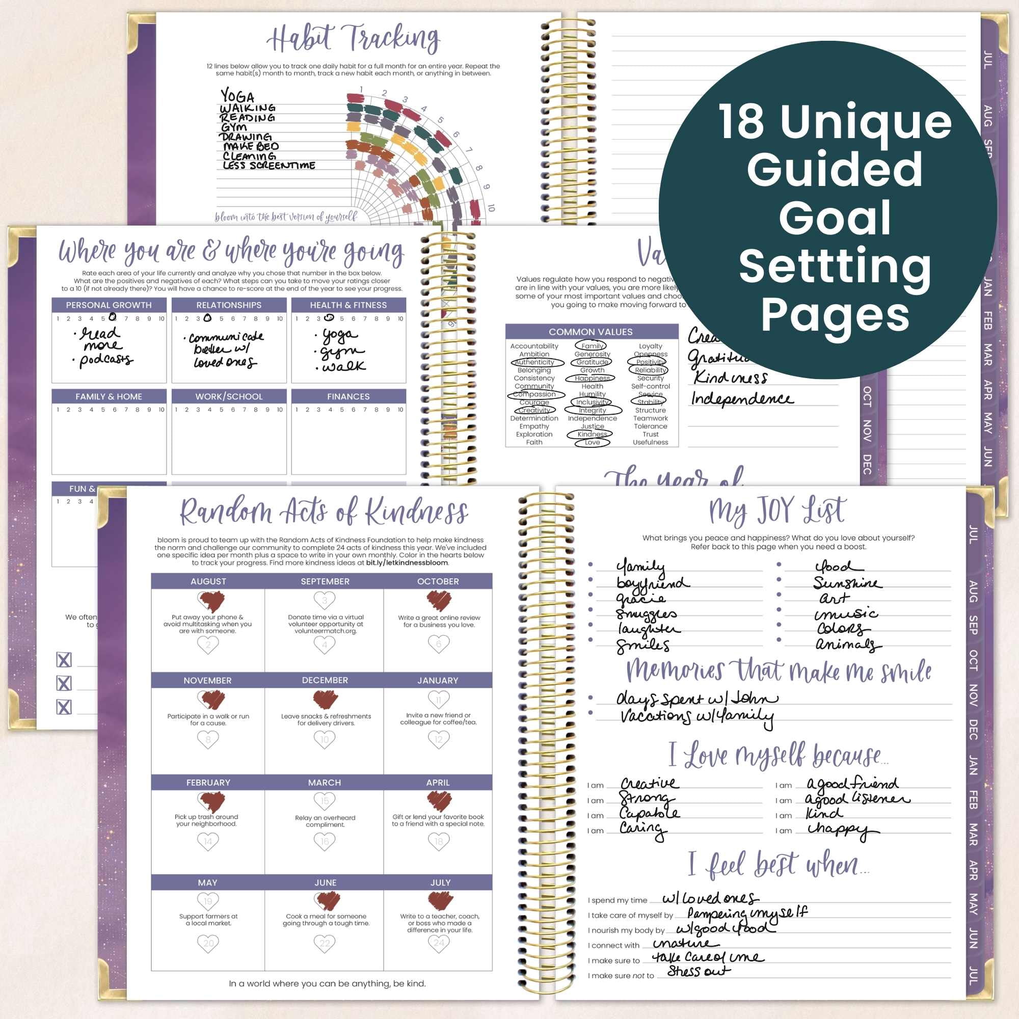 bloom daily planners 2026-2027 Academic Goal & Vision Planner, 13-Month Monthly & Weekly Hard Cover, 7.5" x 9", Good Things Are Coming