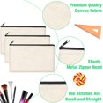 thumbnail image 3 of Bolsa de lona ZeediX, color beige, en blanco, para manualidades, 12 unidades, 21 x 13 cm, 3 of 6