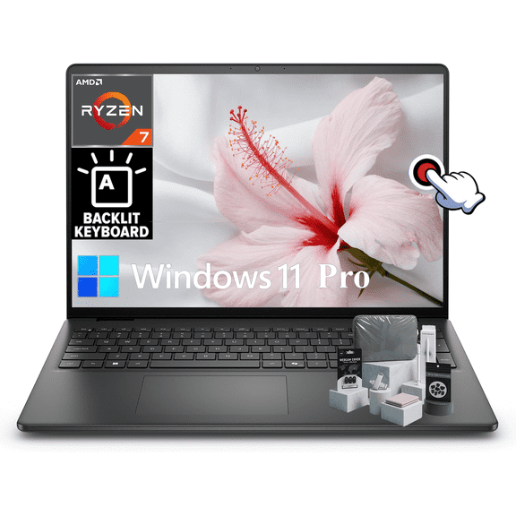 Dell 16" FHD  Touchscreen Business Laptop - AMD Ryzen 7 250, 16GB DDR5 RAM, 1TB SSD, 16 TOPS NPU, AI Copilot Key, Backlit KB, Win 11 Pro