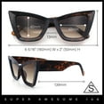 thumbnail image 4 of Womens Retro Large Gothic Cat Eye Thick Plastic Retro 80s Squared Sunglasses White - Black, 4 of 8