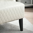 thumbnail image 5 of Mid-Century Modern High Back Faux Leather Accent Chair, Diamond Tufted Wingback Chair with Birch Wood Legs for Living Room Office Apartment, 5 of 16