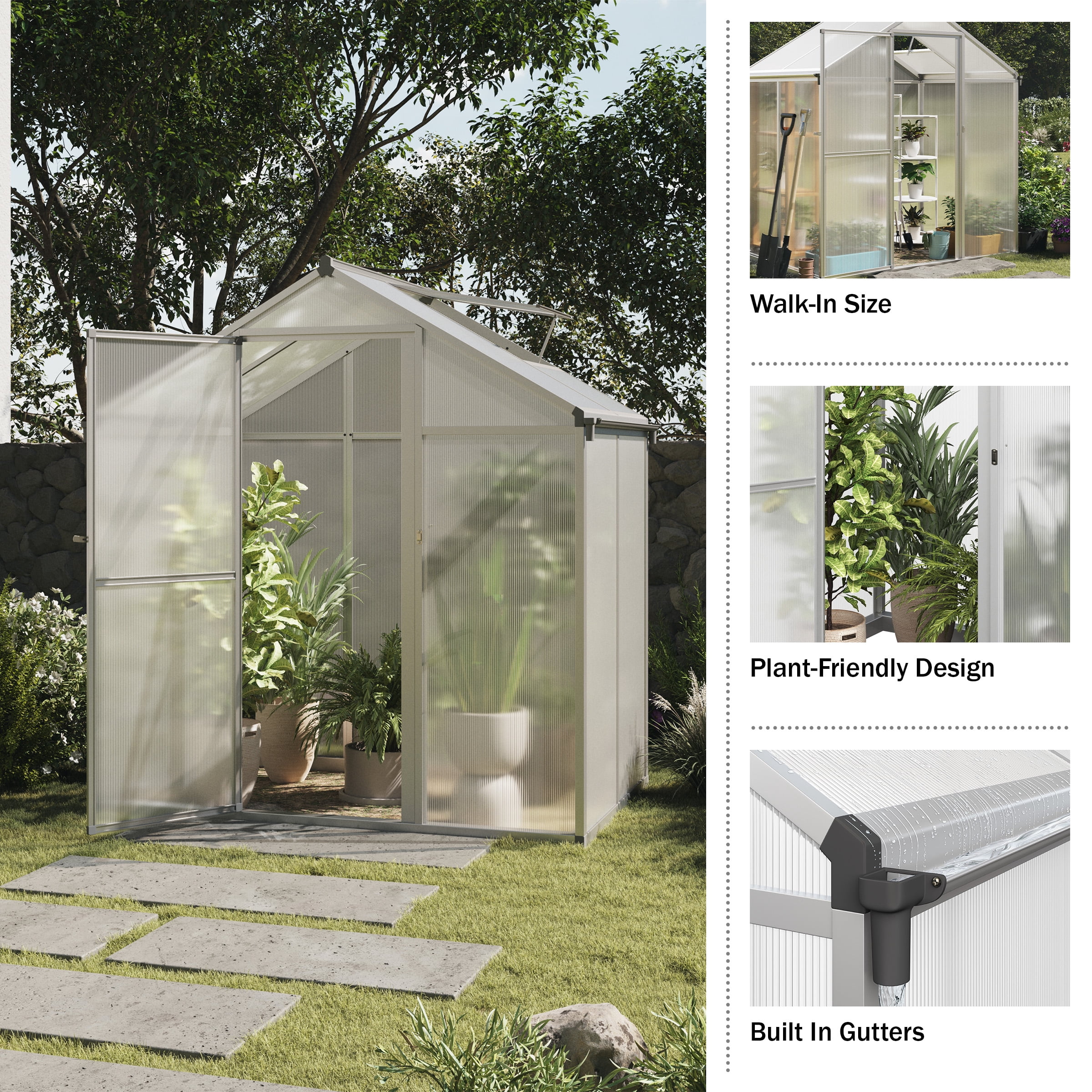Home-Complete Walk-in Greenhouse - 4ft x 6ft Outdoor Green House