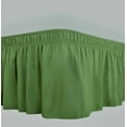 thumbnail image 2 of 600-TC Pima Cotton Universal Wrap Around Bed Skirt Short Queen (60" x 75") Size, Easy Fit 1-PC Bed Skirt Luxury Fabric 3 Sided Coverage 24" Drop Length, Sage Green, 2 of 5