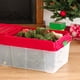 image 6 of IRIS Holiday Tree Storage Tote with Compartment Lid, Red