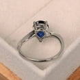 thumbnail image 3 of Lab Sapphire engagement ring, pear shaped, solid sterling silver,blue gemsotne, September Birthstone, 3 of 4