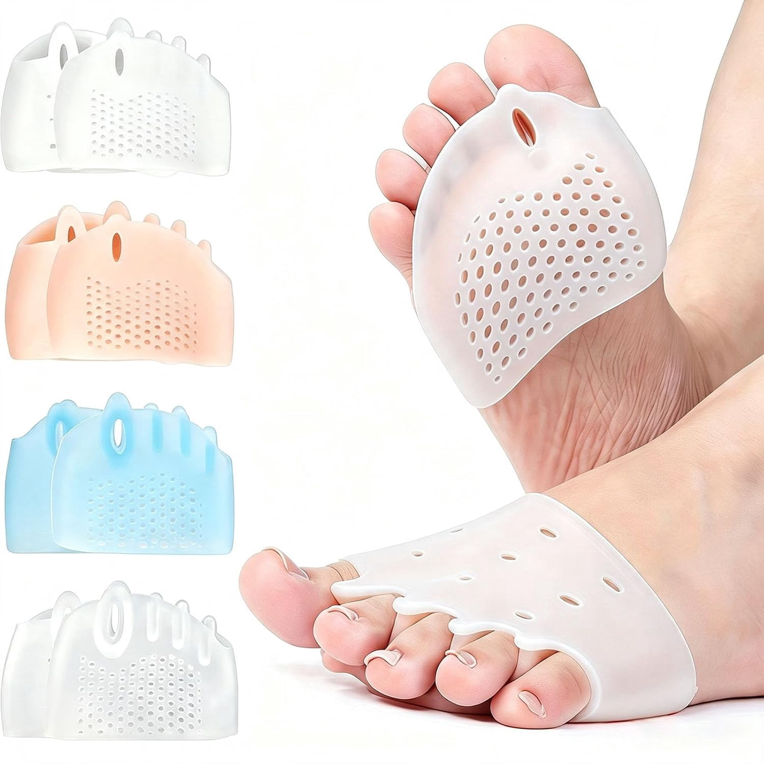 Alignura 3 in 1 Pro Toe Straighteners - Silicone Toe Separators for Curled Toes, Breathable Holes and Cushioned Support for Everyday Wear (pink)