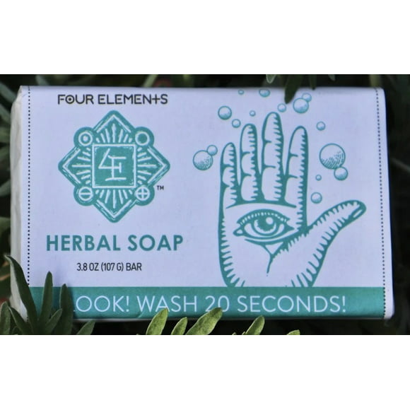 Look ! Wash 20 Seconds Soap Four Elements Organic Herbals 3.8 oz Bar Soap