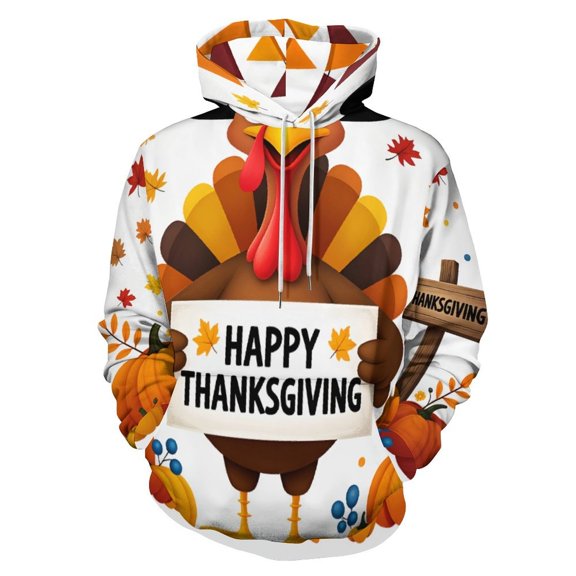Happy Thanksgiving Pumpkin Turkey 3d Sweatshirts Hoodie Fashion Casual Personality Men's Women Street Hoodie Pullovers Long Sleeve Comfortable Top