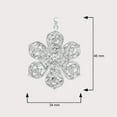 thumbnail image 4 of 2.30 CTW Natural Diamond Polki 3D Flower Valentines Day Gifts Pendant 925 Sterling Silver, 4 of 5