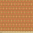 thumbnail image 2 of Ambesonne Abstract Fabric by the Yard Upholstery, Japanese Inspired Blossoms, 5 Yards, Vermilion and Mustard, 2 of 5