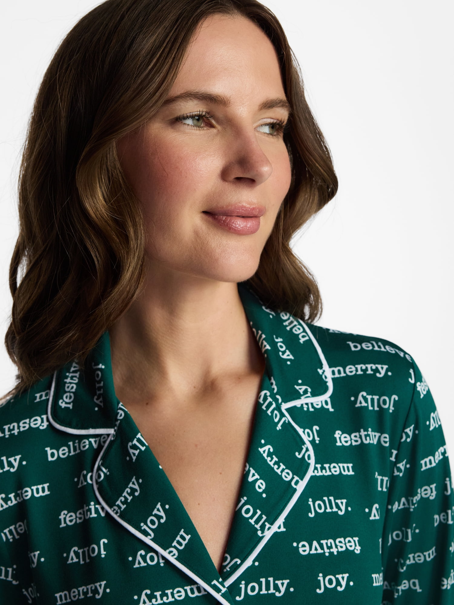 Holiday Time Matching Family Sleepwear Women's Top and Pants Set, 2-Piece, Sizes S-3X