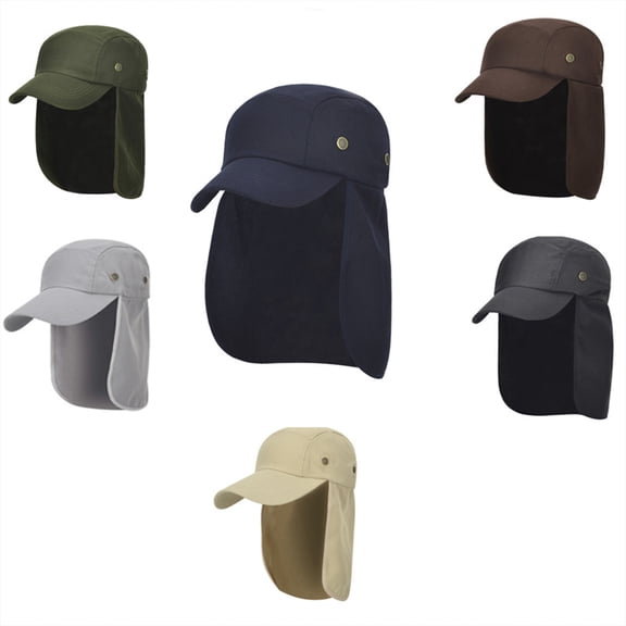 Men Neck Flap Sun Cap, Lightweight Quick Dry Legionnaire Hat with Detachable Ear Flaps, Outdoor UV Protection Fishing Hat for Cycling Hiking Gardening