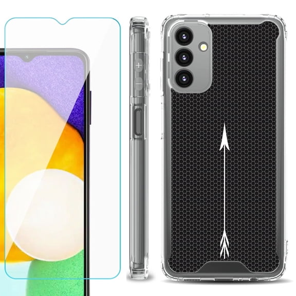 Shockproof Bumper Phone Case for Samsung Galaxy A13 5G, with Tempered Glass Screen Protector, by OneToughShield ® - Arrow