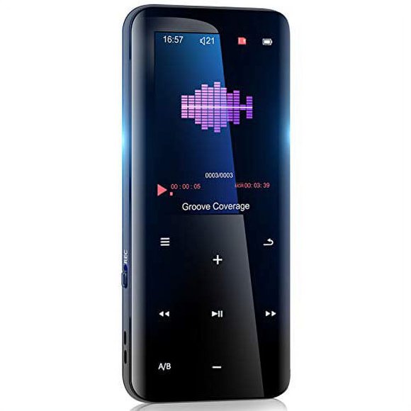 Lecteur Mp3 32 Go avec Bluetooth 5.0 - Lecteur de Musique Numérique Portable Sans Perte pour la Marche et la Course, Boîtier en Métal Super Léger avec Boutons Tactiles et Extension de Carte TF,