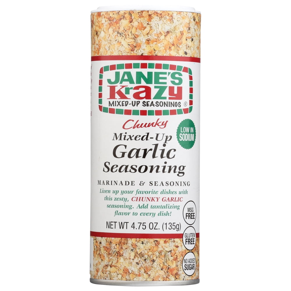 Jane’S Krazy Seasonings Mixedup Chunky Garlic Seasoning , 4.75 Oz