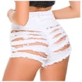 thumbnail image 3 of REALiKUN Women's Ripped Denim Shorts Mid Rise Distressed Jean Shorts Stretchy Short Jeans White M, 3 of 8
