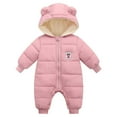 thumbnail image 2 of XEOVHV Clearance Newborn Baby Winter Girls Boys Clothes Warm Ears Overall Rompers Hooded Jumpsuit,0-6 Months, 2 of 4