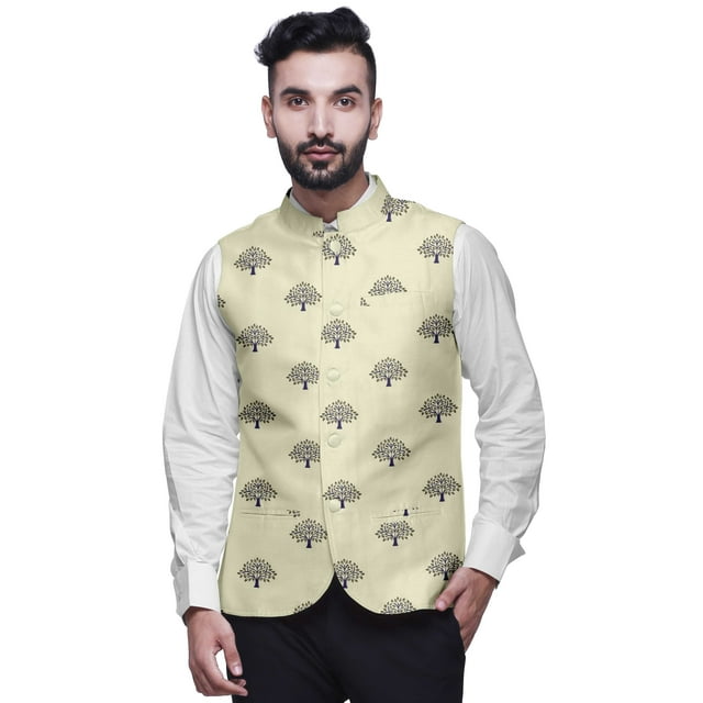 Atasi Block Party Wear Jacket For Men Printed Casual Jackets Elegant Wedding Jacket-Large