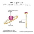 thumbnail image 6 of Rosec Jewels Natural Pink Tourmaline Promise Engagement Ring for Women - Pink Tourmaline Diamond Ring - 5 mm - AAA Quality, 10K Yellow Gold, US 11.00, 6 of 9