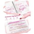 thumbnail image 5 of Four Candies Aesthetic Supplies, 4 Gel Pens with Black Ink, 4 Correction Tapes, 2 Pastel Highlighters, 2 Mechanical Pencils, Sticky Notes, Index Post for Bible Study Supplies with Case Pink, 5 of 6