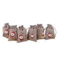 thumbnail image 4 of Bolsa De Regalo De Lino De Navidad, Joyería De Papá Noel, Bolsa De Regalo De Almacenamiento De Dulces De Chocolate Para Niños, Decoración De Fiesta De Navidad 10 Uds. Advancent HA042679-05, 4 of 6