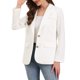 thumbnail image 4 of BLAZER CHIC PARA MUJERES INSPIRE Con Solapa Notch, Manga Larga, Sencillo, Chaquetas de Traje de Trabajo S Blanca, 4 of 6