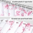 thumbnail image 4 of Pink and White Floral Shower Curtain Aesthetic, Plant Spring Light Pink Flower Decorative Shower Curtains for Bathroom 72" W x 72" L, 4 of 7